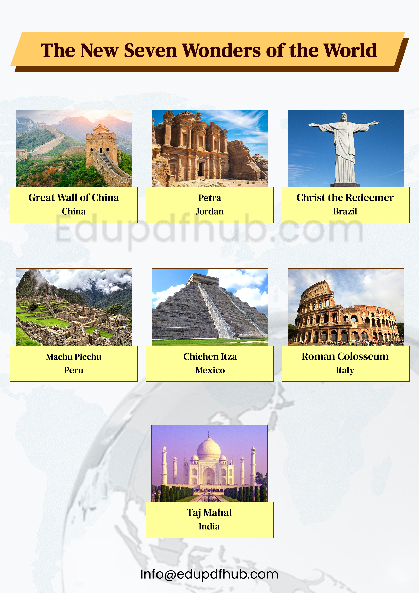 New Seven Wonders of the World with Pictures PDF